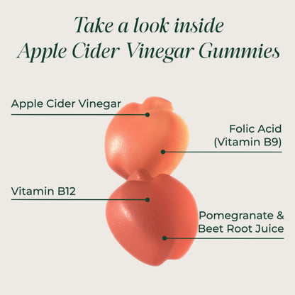 Primal Harvest ACV Gummies, 60 Sugar Free Apple Cider Gummies Beetroot and Pomegranate to Support Immunity, Digestion and Detox 750 MG