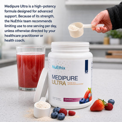NuEthix Formulations Medipure DS with Pea Protein Powder 19g, Phase 1 & 2 Detoxification System, Supports the Body’s Natural Detoxification Process, Vanilla Wafer (Non-Caffeinated), 20 Servings