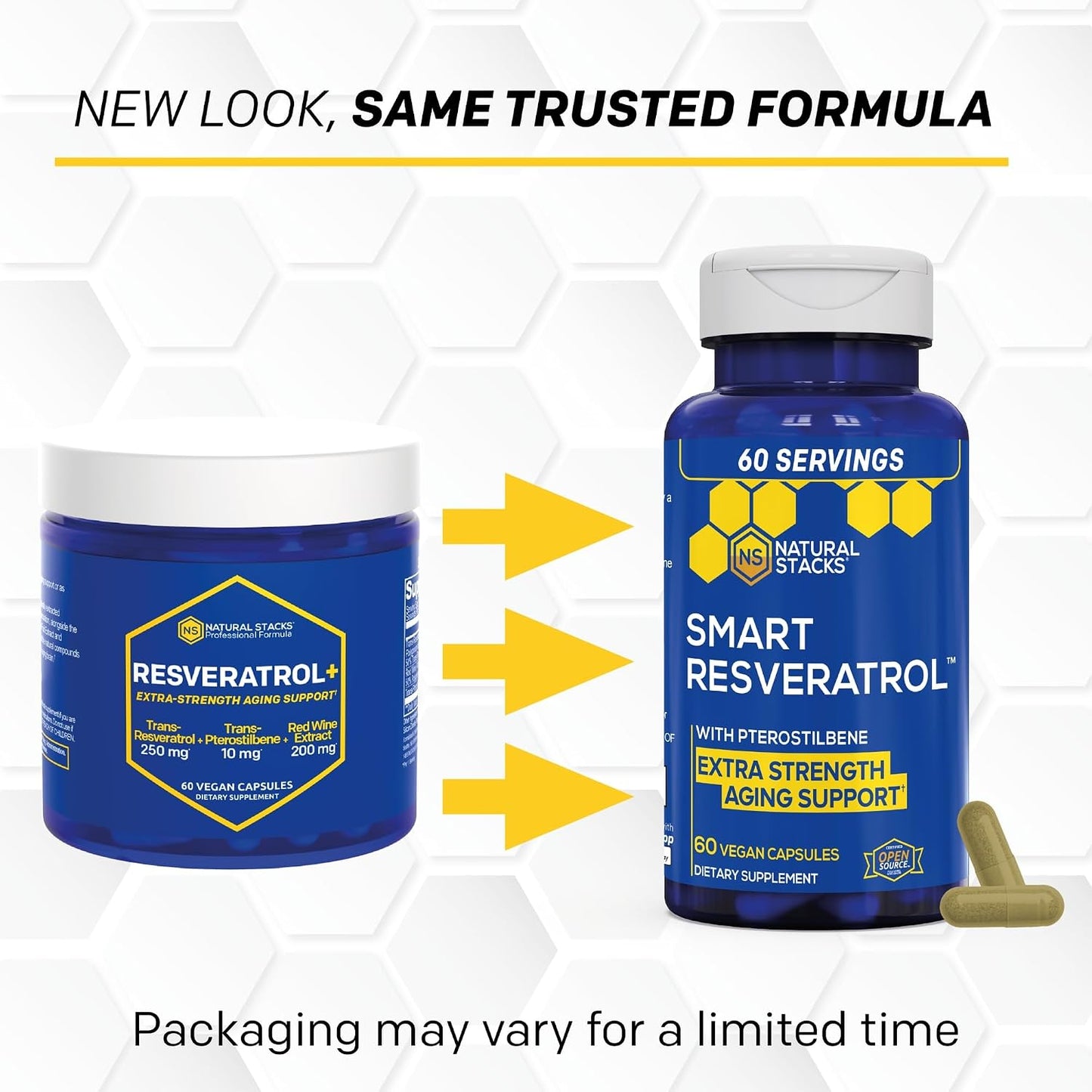 Resveratrol 250mg With Trans-Pterostilbene, Antioxidant Support, 60 Count | Sourced from Japanese knotweed with 200mg red wine extract. Extra strength formula for healthy aging and cellular defense.