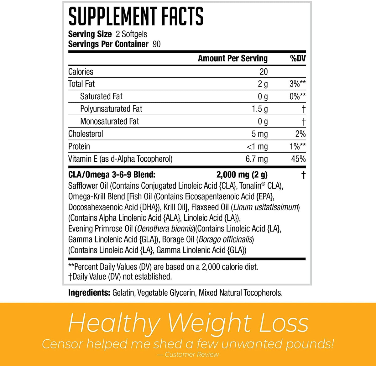 Censor NDS Nutrition Fat Loss and Body Toner with CLA, Fish Oil, Safflower and Omega 3-6-9 Blend
