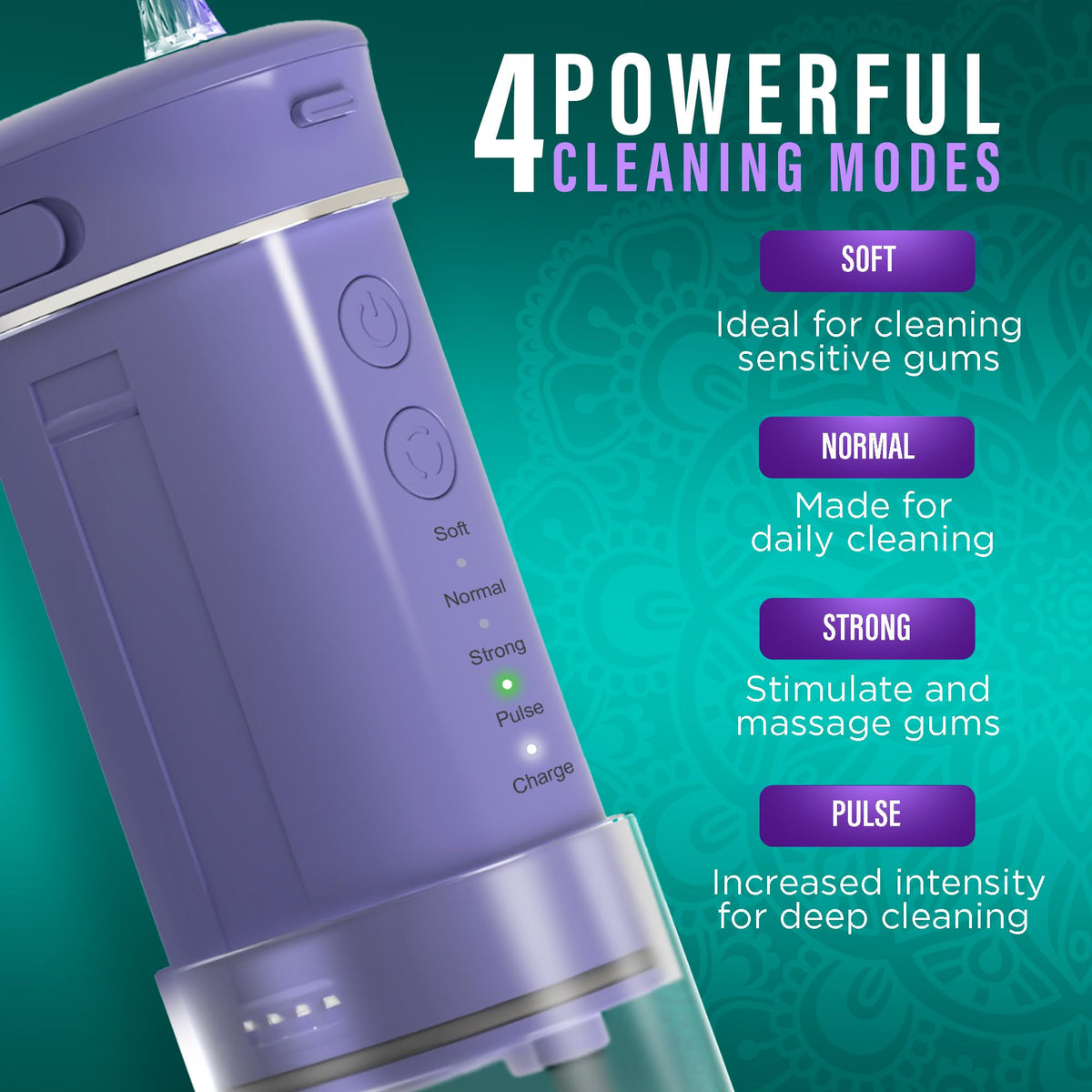 GuruNanda Portable Water Flosser Cordless, Sensitive Gums Friendly, 1ct