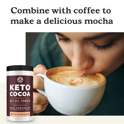 Keto Cocoa | Keto Hot Chocolate Drink Mix Powder - Sugar Free, Low Carb with Protein and MCT Oil Powder