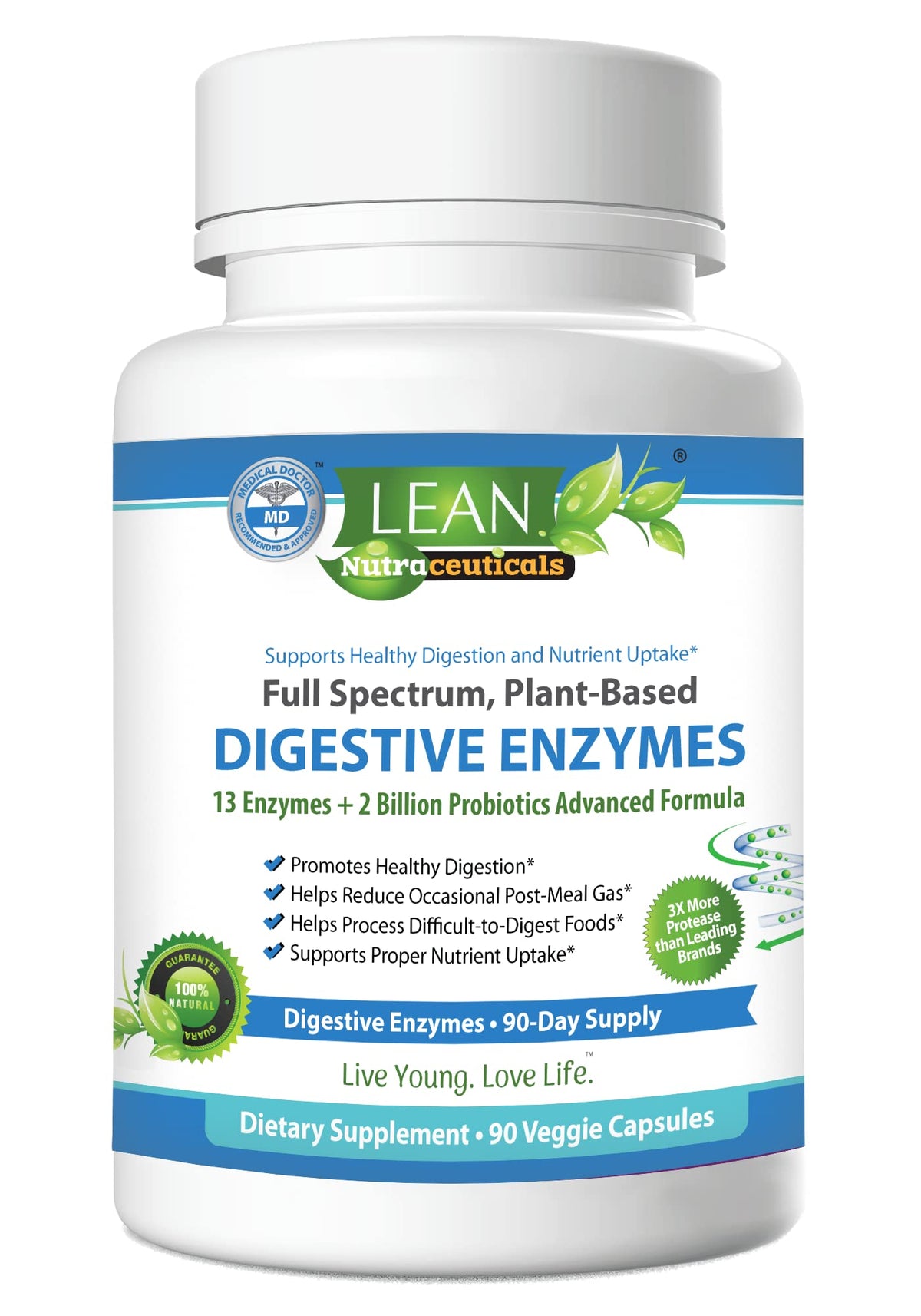Digestive Enzymes with Probiotics, 90 Day Gut Health Supplement, 90 Cap