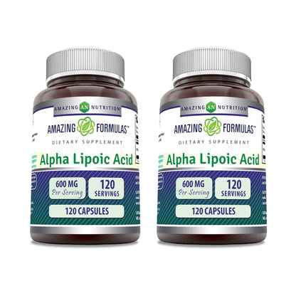 Amazing Formulas Alpha Lipoic Acid | 600 Mg Per Serving Supplement | Capsules | Non-GMO | Gluten Free | Made in USA (1 Pack | 120 Count)
