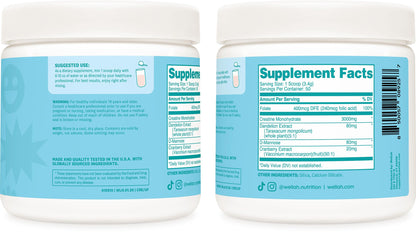 Wellah Creatine for Women - Creatine Monohydrate with Dandelion & Cranberry Extract (50 Servings, Strawberry Lemonade) | Creatine Monohydrate with Dandelion & Cranberry Extract