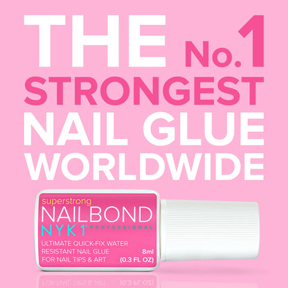 Super Strong Nail Glue For Nail Tips, Acrylic Nails and Press On Nails (8ml) NYK1 Nail Bond
