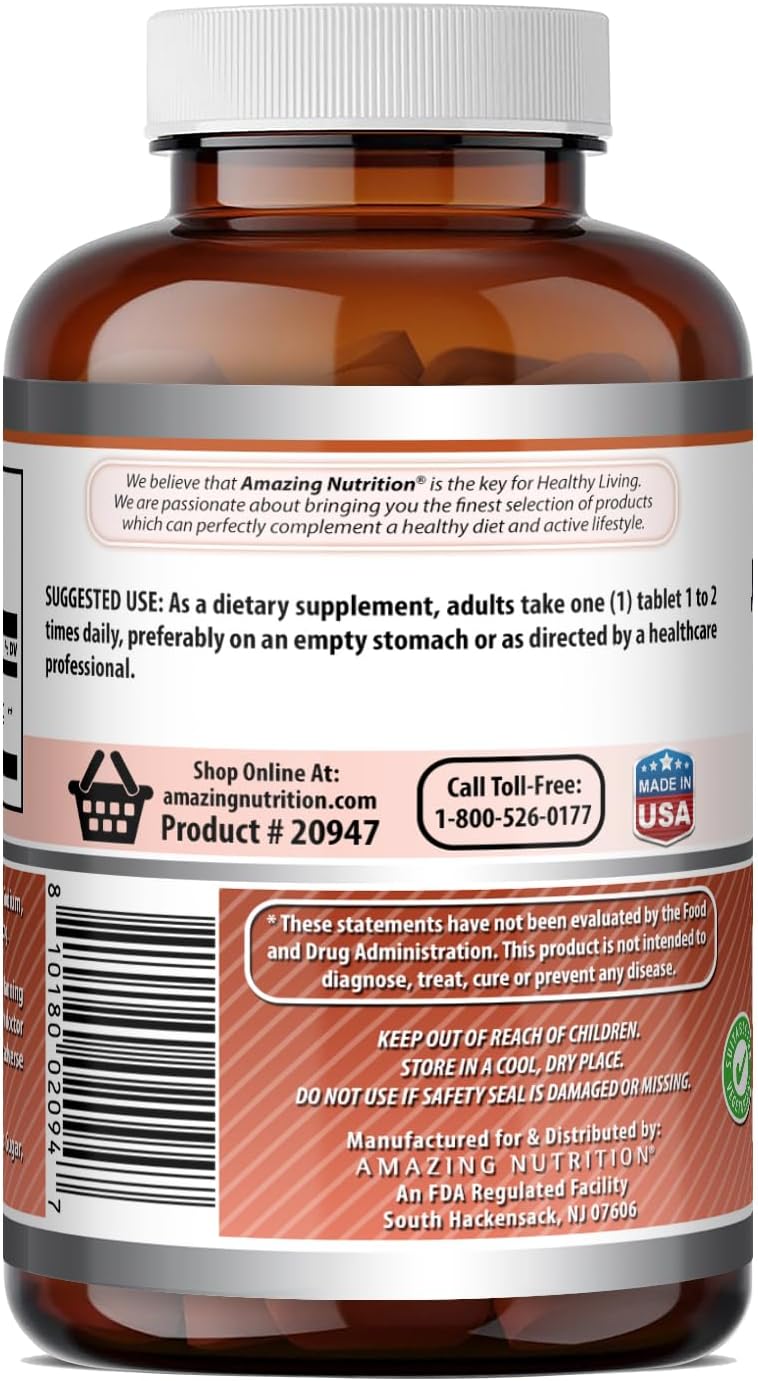 Amazing Formulas L-Lysine 1000 Mg Amino Acid Supplement | Tablets | Non-GM0 | Gluten-Free | Made in USA (1 Pack | 180 Count)
