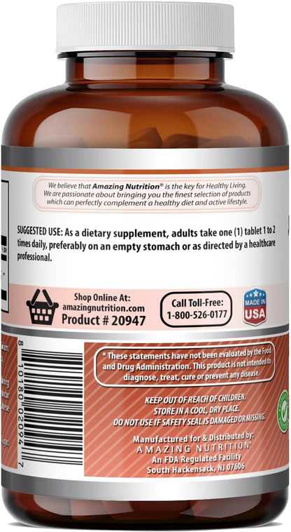 Amazing Formulas L-Lysine 1000 Mg Amino Acid Supplement | Tablets | Non-GM0 | Gluten-Free | Made in USA (1 Pack | 180 Count)