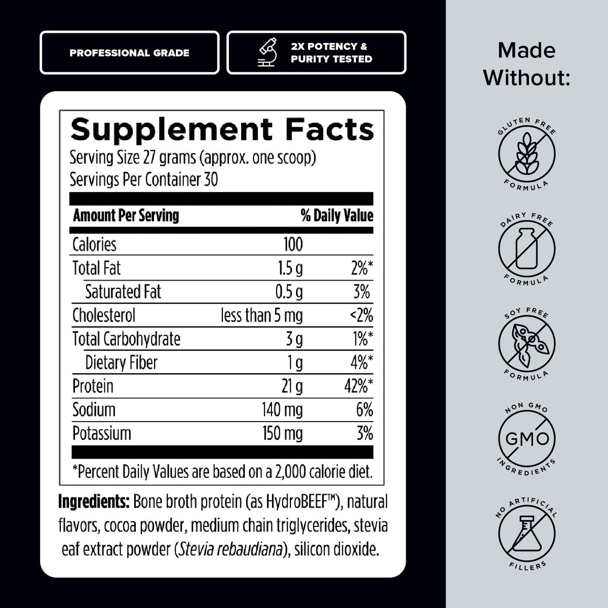 Designs for Sport Beef Protein Powder - NSF Certified for Sport Hydrolyzed Protein