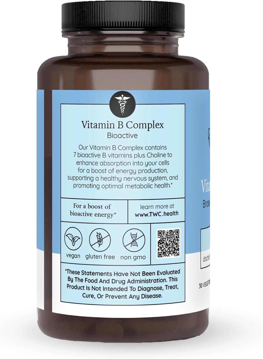 Vitamin B Complex - All 8 B Vitamins & Inositol, Energy & Metabolism, 30ct