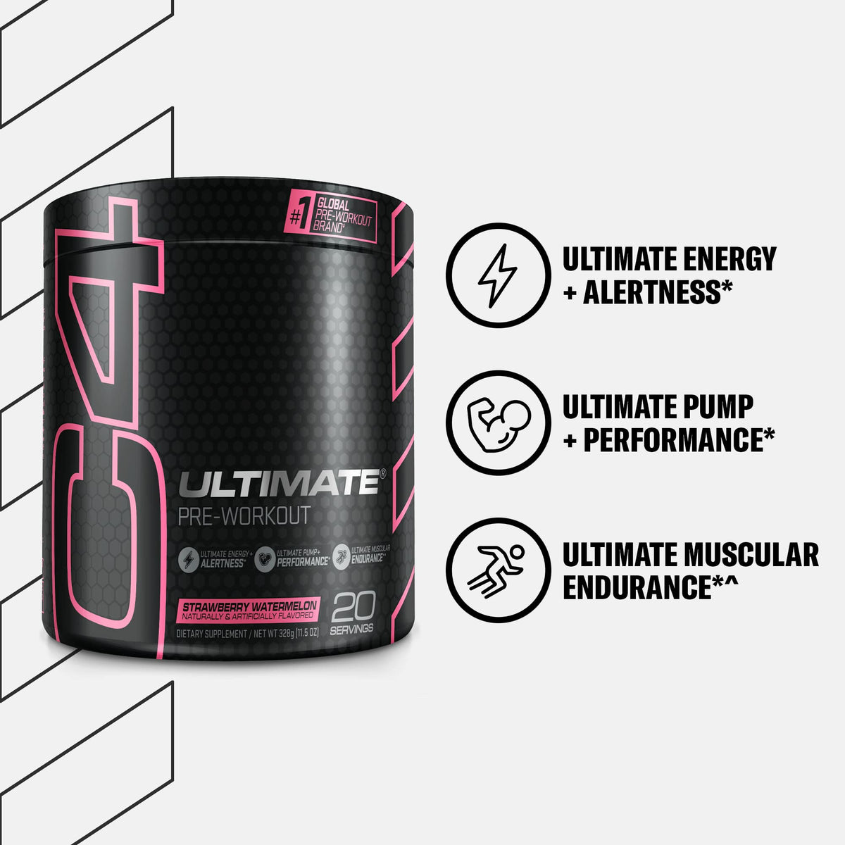 Cellucor C4 Ultimate Pre Workout Powder Strawberry Watermelon - Sugar Free