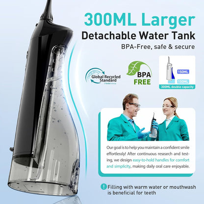 COSLUS ADA Accepted C20 Water Dental Flosser Teeth Pick, 300ML Larger Tank