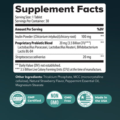 Synaptigen – Inulin & Probiotics 3.5B CFU Tabs – 30 Ct, 1 Month Supply | Inulin powder & probiotics 3.5 billion CFU | Non-GMO, Made in USA | Easy-to-swallow daily tablet