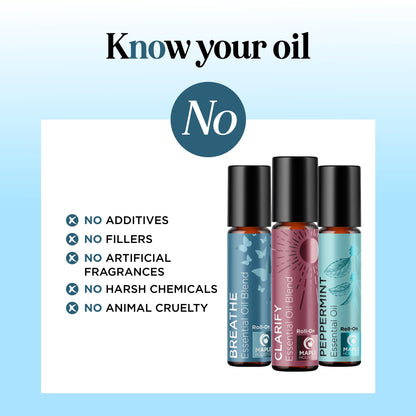 Headache Roll on Essential Oils - Aromatherapy Essential Oils Sets Variety Pack with Peppermint Clarify