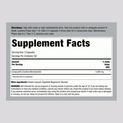 Fitness Labs German Creatine Monohydrate Capsules | 1000mg | 300 Pills | Supplement for Men and Women | Non-GMO, Gluten Free