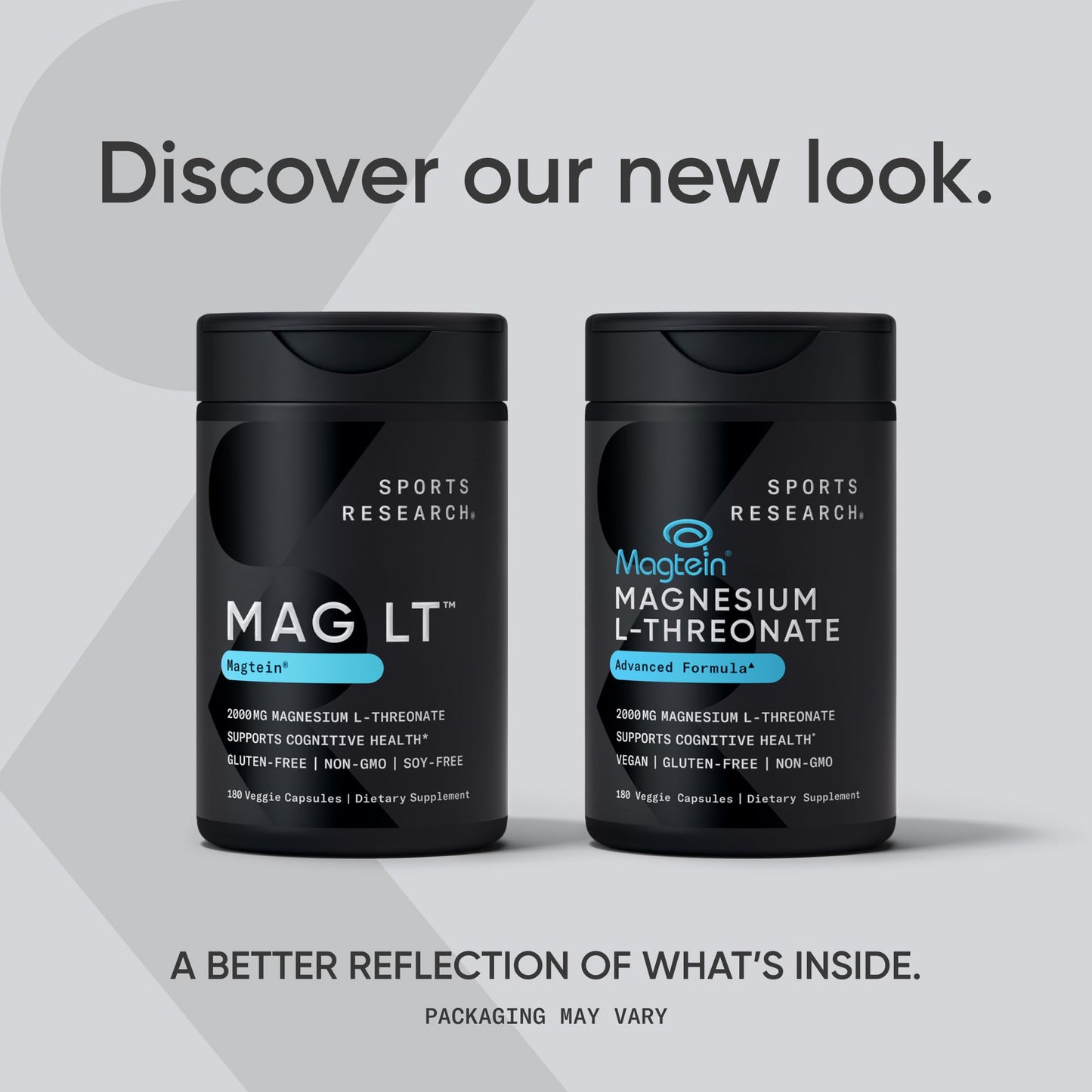 Sports Research® Magnesium L-Threonate Capsules 2000mg - High-Absorption Magtein® for Enhanced Brain Health, Memory, Focus & Restful Sleep Support - Vegan · Non-GMO · Gluten Free - 90 Count