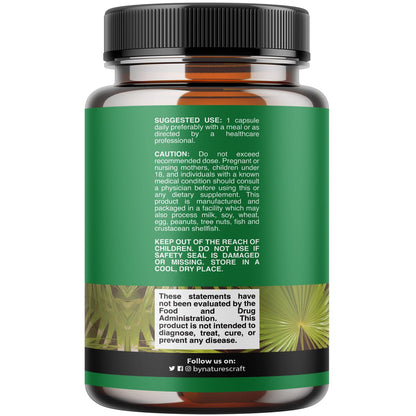 Extra Strength Saw Palmetto Extract - Advanced Herbal Complex for Hair Health and Urinary Support with Plant Sterols & Flavonoids - Potent Herbal Supplement with 500mg per Serving - 100 Count