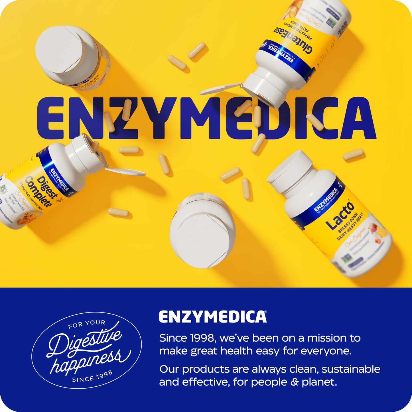 Enzymedica Pro-Bio Probiotic Supplement for Digestive & Gut Health - Daily Probiotic Capsules for Women & Men, 10 Billion CFU, Helps Reduce Gas & Bloating, Stomach Acid Resistant - 120 Caps