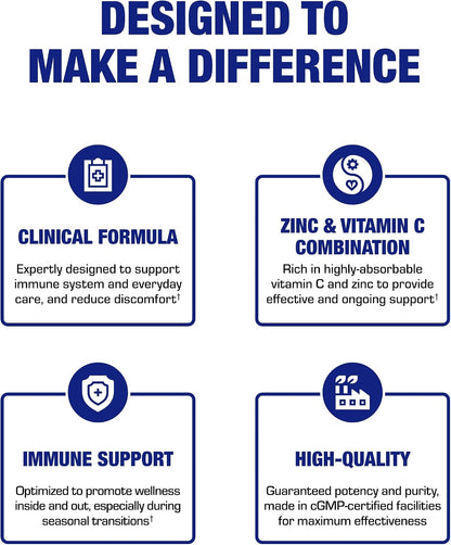 Zinc Lozenges with Vitamin C for Immune Support - High Absorption Vitamin C and Zinc Lozenges for Adults Daily and Seasonal Wellness - Tasty Immune Boost Support - 90 Count (Orange Flavor)