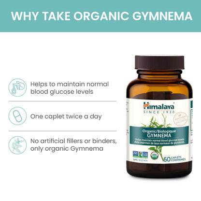 Himalaya USDA Organic Gymnema Sylvestre Supplement, 700mg, 60 Caplets