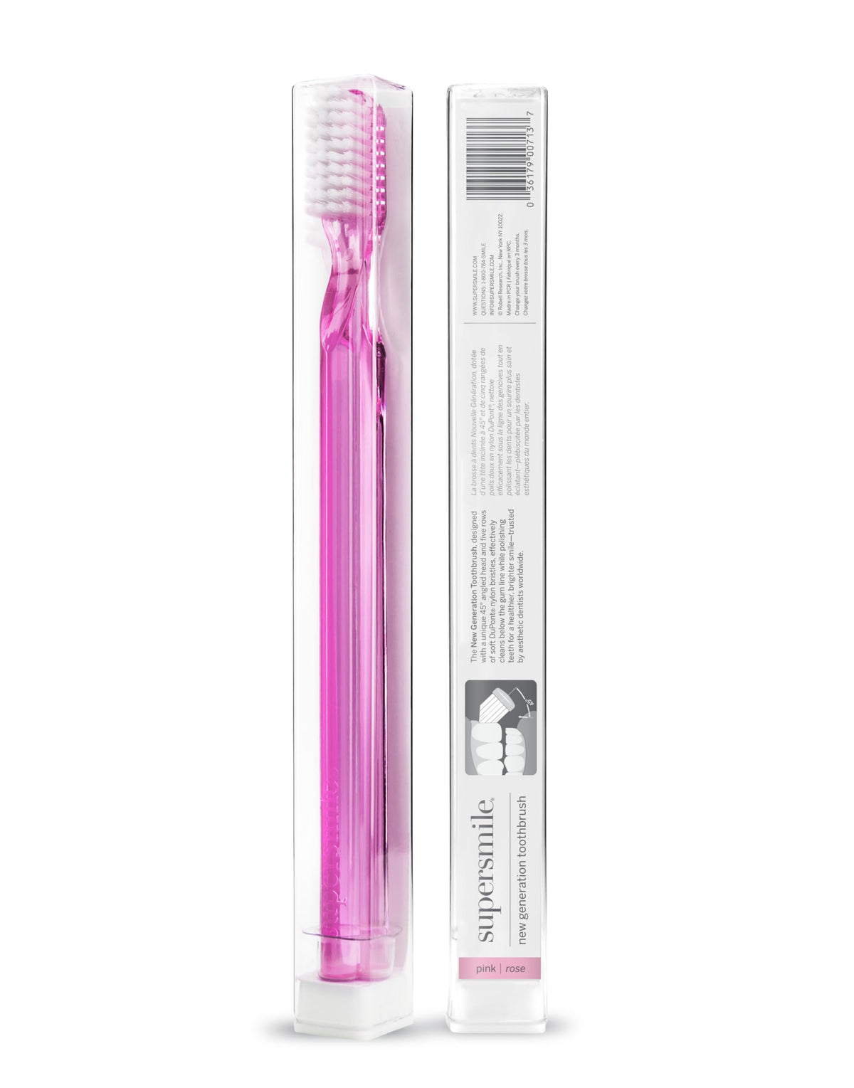 Supersmile New Generation 45° Toothbrush, Clear, Soft Dupont® Bristles