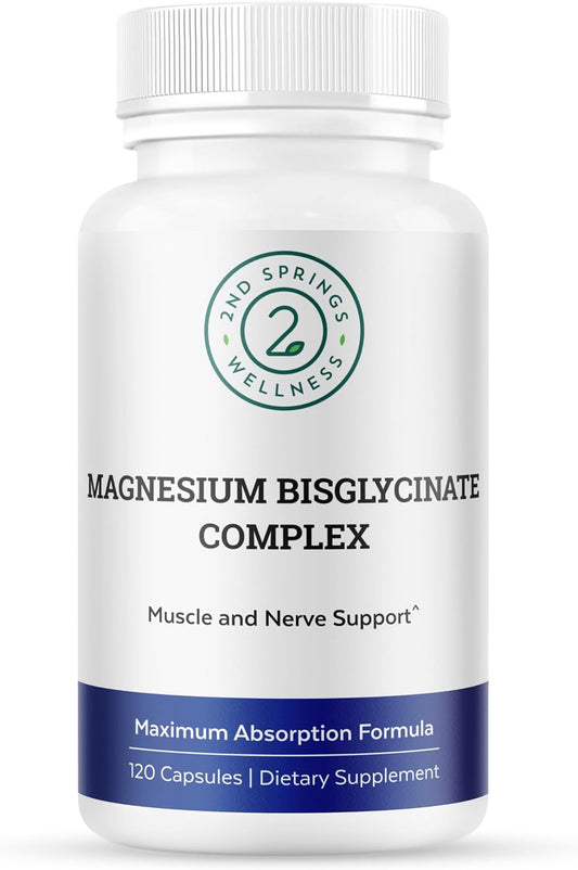 Magnesium Bisglycinate Complex 400mg Supplement | Albion TRAACS Chelated, Maximum Absorption, Gentle on Stomach, Highly Bioavailable, 120 Capsules