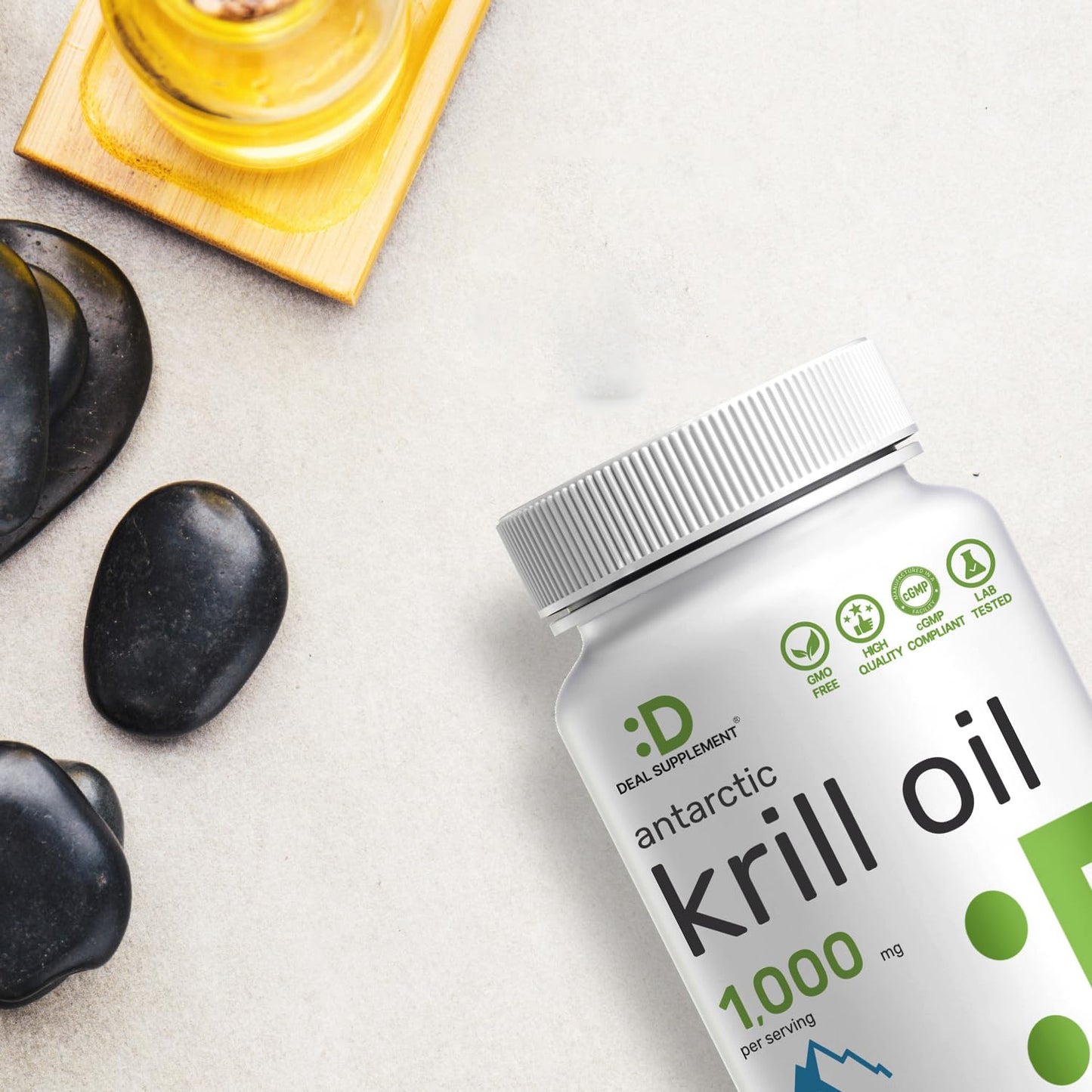 DEAL SUPPLEMENT Antarctic Krill Oil, 1,000mg Per Serving, 240 Softgels – Mercury Free, No Fishy Taste – Rich in Omega-3s, EPA, DHA, Astaxanthin, & Phospholipids – Non-GMO, No Gluten