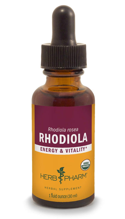 Herb Pharm Certified Organic Rhodiola Root Extract for Energy, Endurance and Stamina