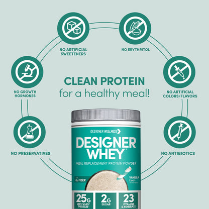 Designer Wellness, Designer Whey Protein Meal Powder with Vitamins, Minerals