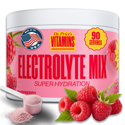 Dr. Price's Vitamins Electrolytes Powder Packets, Lemon Lime, 30 Pack | Electrolyte Mix, Hydration, No Sugar, Sodium, Potassium & 72+ Trace Minerals, Keto Friendly, Made in USA, Doctor-Formulated