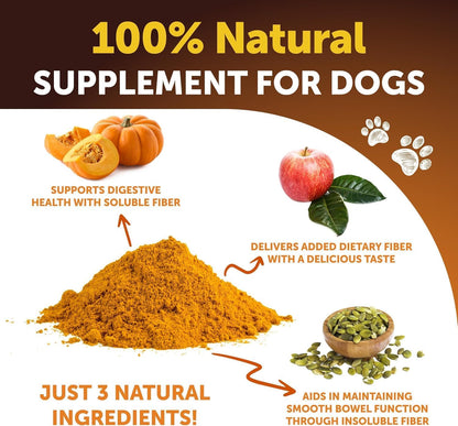 Pumpkin Powder for Dogs + Salmon Oil Bundle - Fiber Supplement for Digestion, Gut Balance & Firm Stool - Omega 3 with EPA & DHA for Skin, Coat, Joint & Allergy Support
