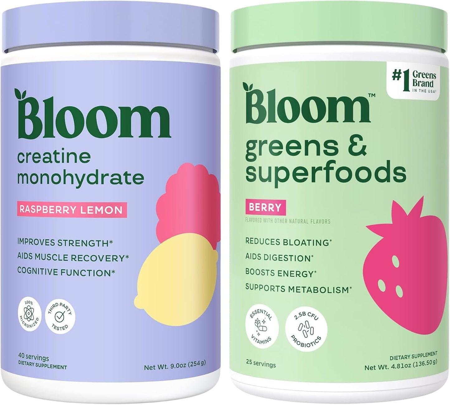Bloom Raspberry Lemon Creatine and Berry Greens Bundle