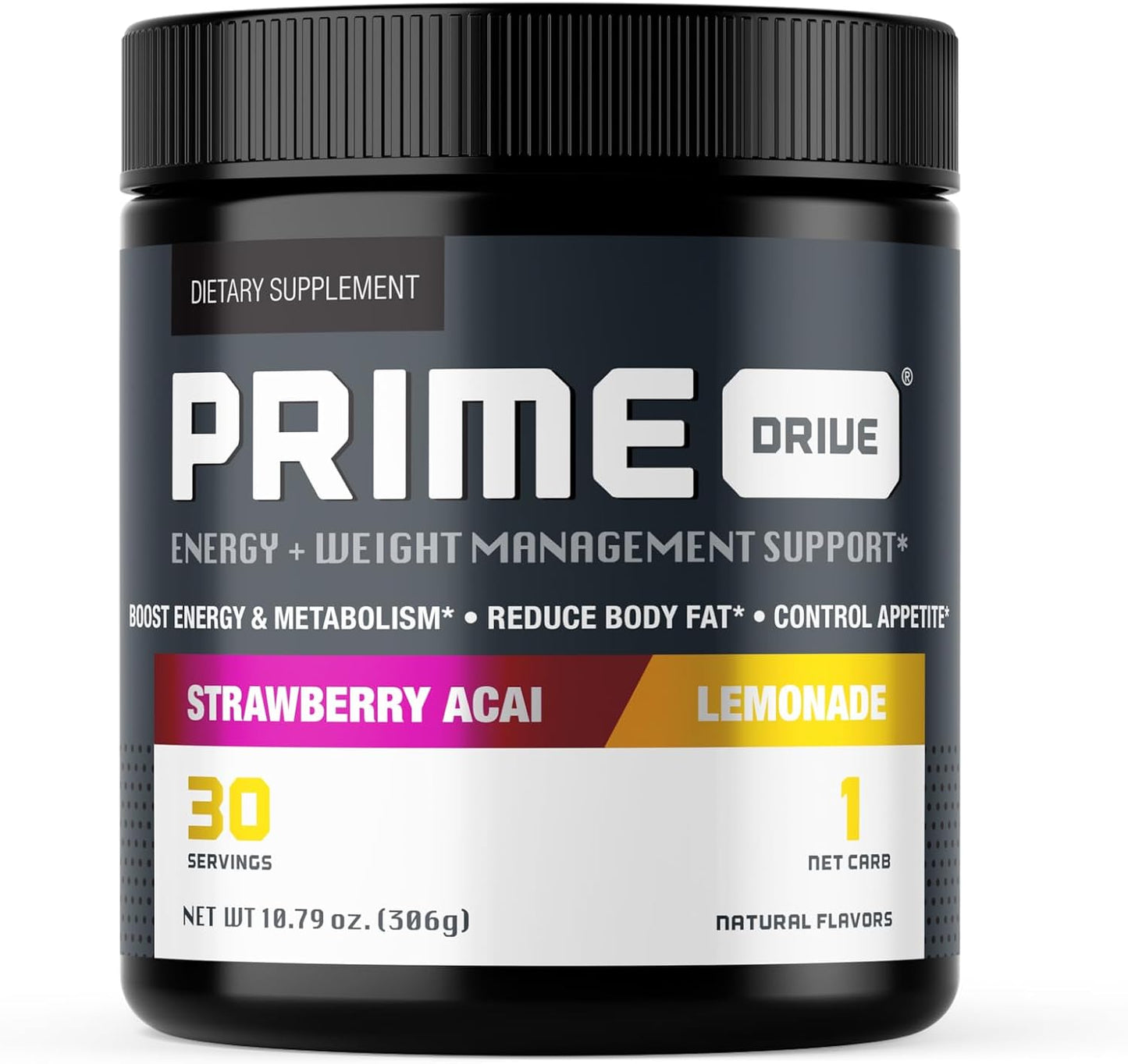 Prime Drive Strawberry Acai Lemonade Pre Workout Energy Drink Powder, Provides Energy, Focus and Intensity, Boosts Metabolism (30 Servings)…