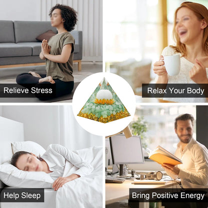 MrMrKura Orgone Pyramids Orgone Energy Pyramid Flower of Life Crystals Organite Obsidian