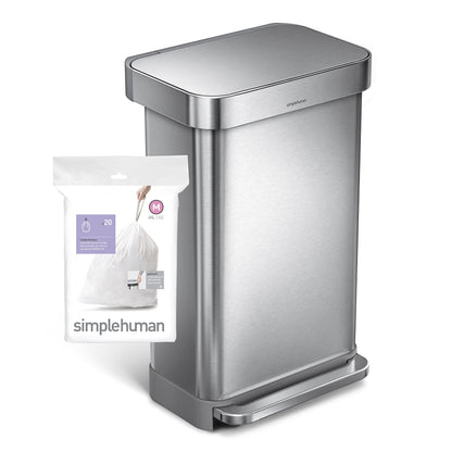 simplehuman Code M Genuine Custom Fit Drawstring Trash Bags in Dispenser Packs