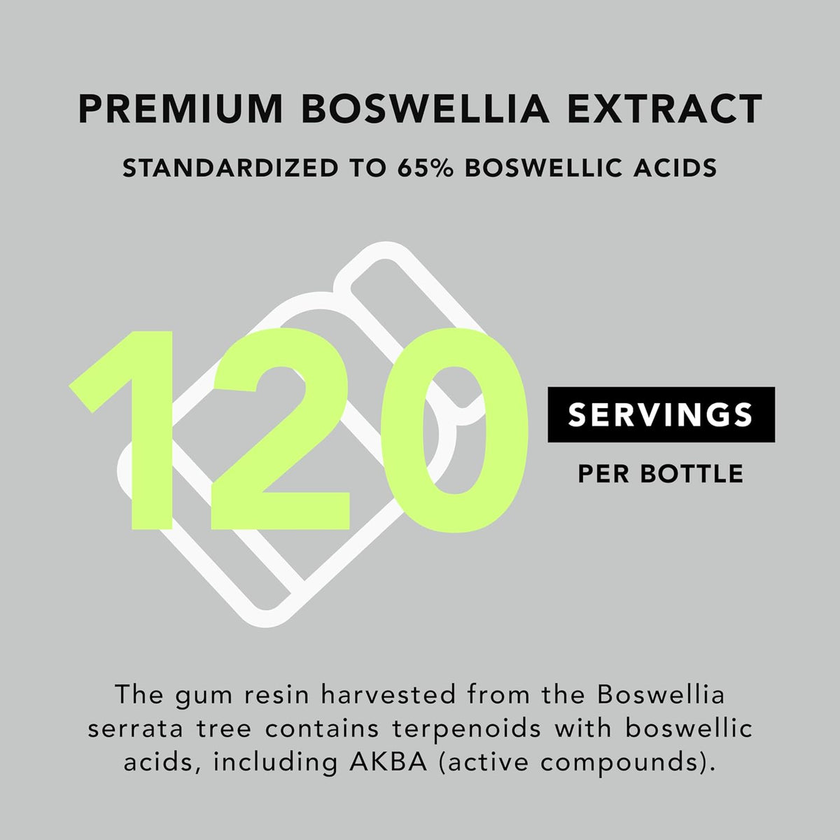 AMANDEAN Boswellia Serrata Extract Capsules 65%, Frankincense, 500mg, 120ct