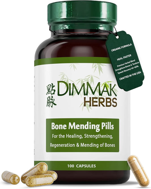 Bone Mending Pills- Rapid Fracture & Broken Bone Healing Supplement- Advanced TCM Formula with Drynaria- Stress Fracture & Osteoblast Support- Organic- 500mg 100 Capsules