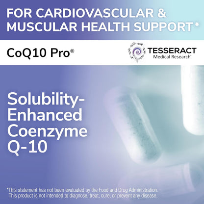 CoQ10 Pro, Coenzyme Q10 for Heart Health, Muscle Health and Cellular Energy Production, Antioxidant Supplement for Optimal Cardiovascular Health Support, Hypoallergenic, CoQ10 300mg, 60 Capsules