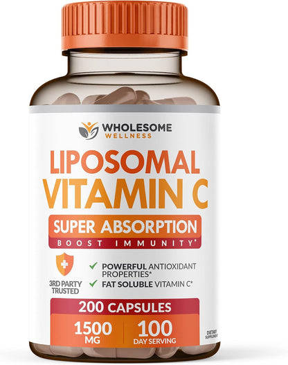 Wholesome Wellness Liposomal Vitamin C Capsules + Multi Collagen Protein Powder Hydrolyzed Bundle