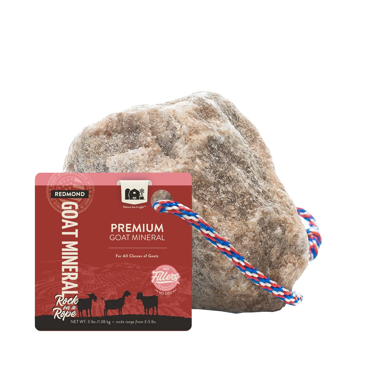 Redmond Goat Mineral Supplement - A Premium sea Salt with Essential Trace Minerals and Vitamins (5 LB)