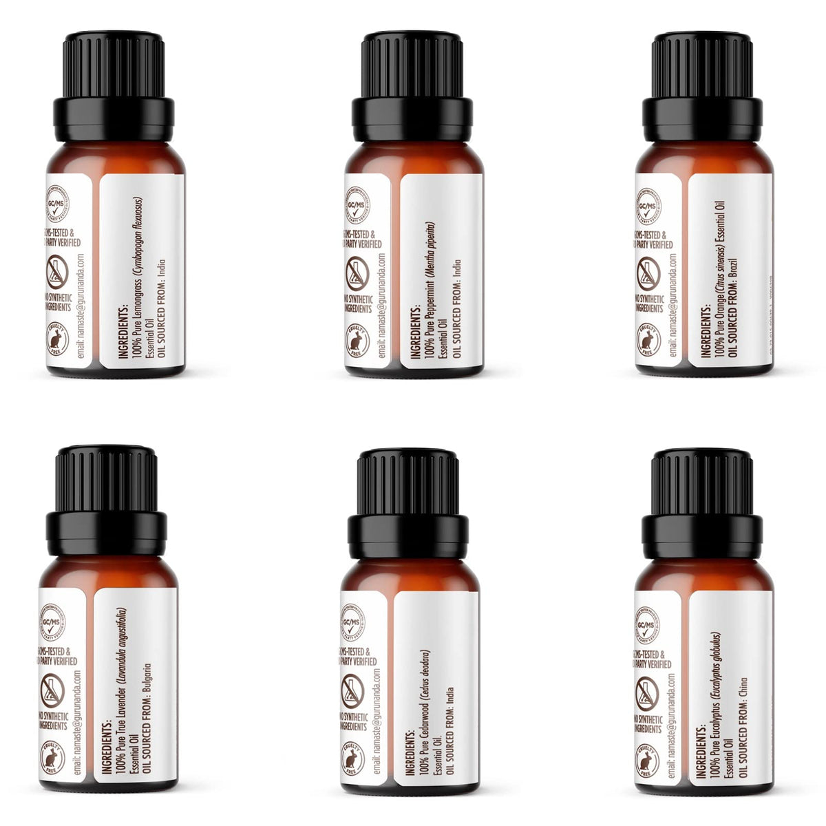 GuruNanda Essential Oils (Set of 12) with Wooden Storage Gift Box- 100% Pure & Undiluted Oils- Perfect for Aromatherapy, Massage, Beauty, Hair Care & Diffusers (Contains 6 Blends & 6 Singles)