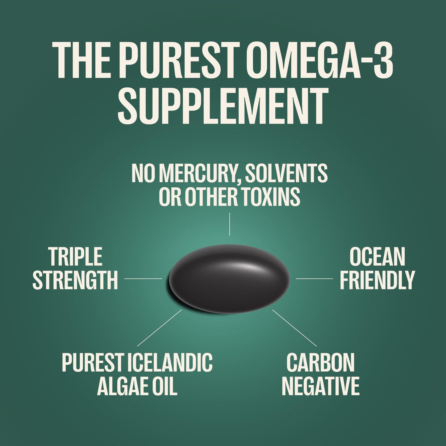 Orlo Vegan Omega 3 Algae Oil 1000mg - Natural Icelandic Nordic Omega-3 EPA & DHA Supplement - Fish Oil & Krill Alternative for Heart & Brain – 60 Easy-to-Swallow Burpless Mini Softgels