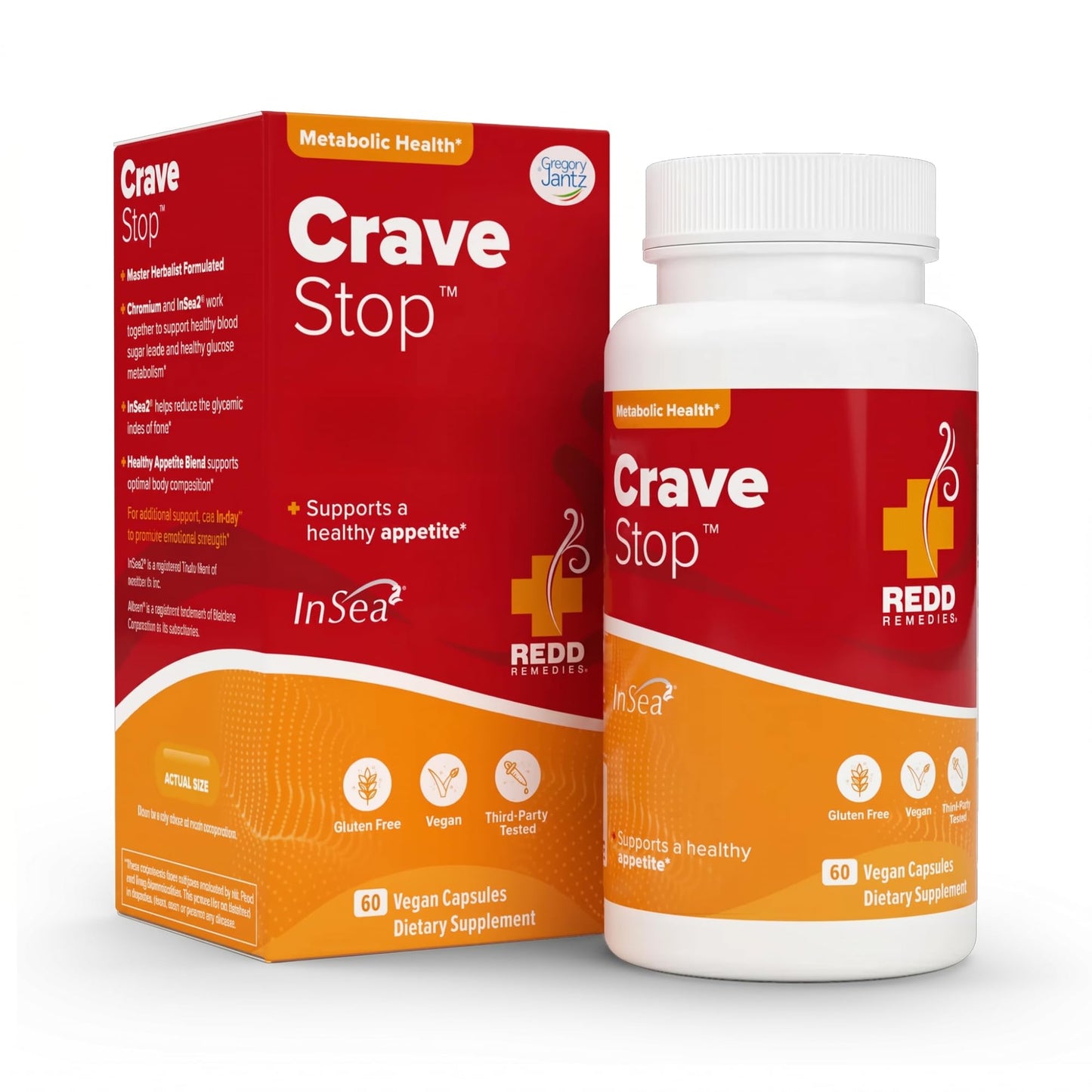 Redd Remedies Crave Stop, Helps Manage Sugar Cravings and Appetite, 60 Vegan Capsules