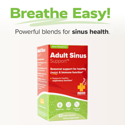 Redd Remedies, Adult Sinus Support, Respiratory and Immune Health Formula, 72 Vegan Capsules
