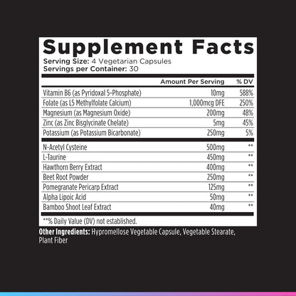 Livingood Daily Blood Pressure Support, Heart Health Supplement for Men & Women with Beet Root, Pomegranate, Hawthorn, Magnesium & Taurine, Cardiovascular Support Formula, Vegan, 120 Capsules