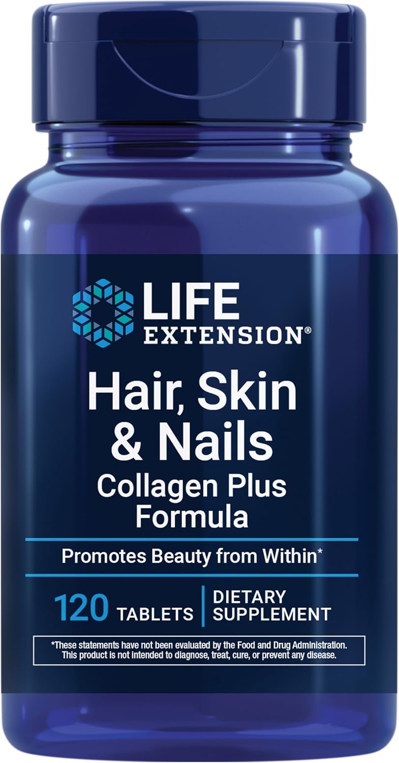 Life Extension Hair, Skin, & Nails- Collagen Plus, 120 Count
