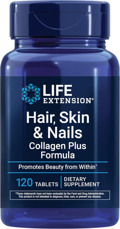 Life Extension Hair, Skin, & Nails- Collagen Plus, 120 Count