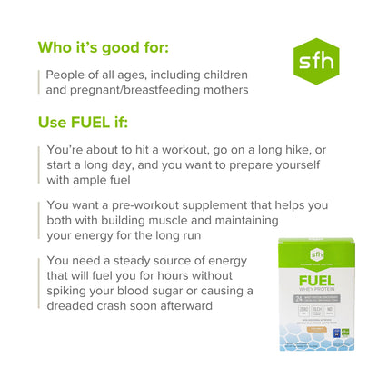 SFH Fuel Whey Protein Powder Great Tasting Grass Fed Whey | MCTs & Fiber for Energy