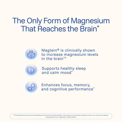 Magnesium L-Threonate Supplement (Magtein), 90 Capsules | Clinically Supported for Brain Health | Optimize Learning, Memory & Focus | 3rd Party Tested (3 Pack)