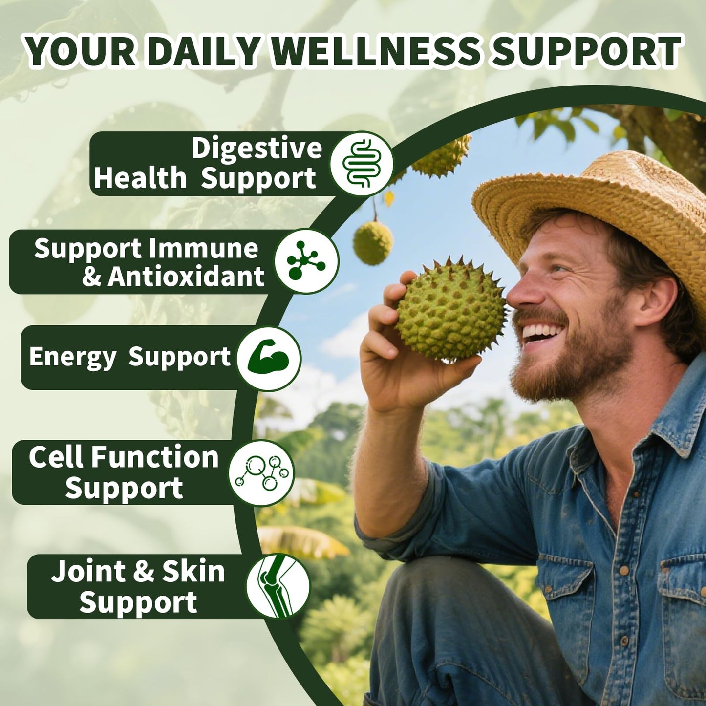 Soursop Drops, Soursop Graviola Liquid Drop 1000mg with Echinacea 300mg, Turmeric, Vitamin C, Zinc - for Immune Support, Digestive Health, Antioxidant & Cell Support, 2 FL OZ